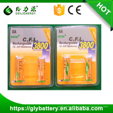 CFL AA 3800mah rechargeable cfl batteries ni-mh battery nimh battery